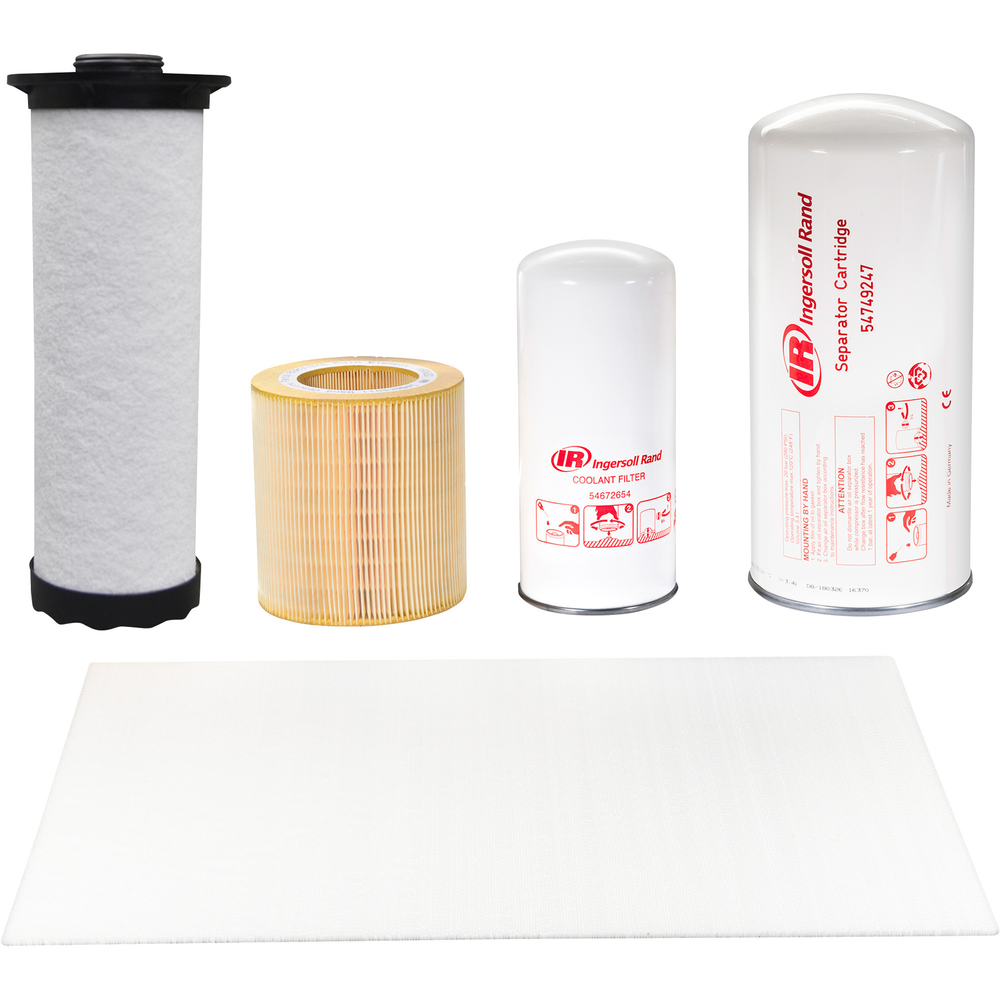Ingersoll Rand OEM Filter Only Maintenance Kit, For UP6 15-30 HP Compressor (TAS Gauge Replacement Indicator), Model# 47735455001